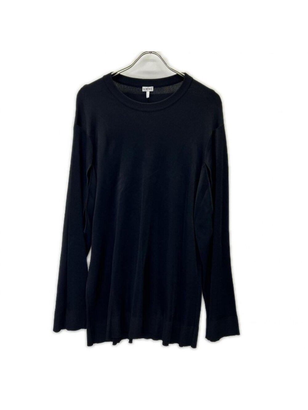 Loewe Black Anagram Charm Pickaxe Bucat Bar Long Buja Pullover Sweater